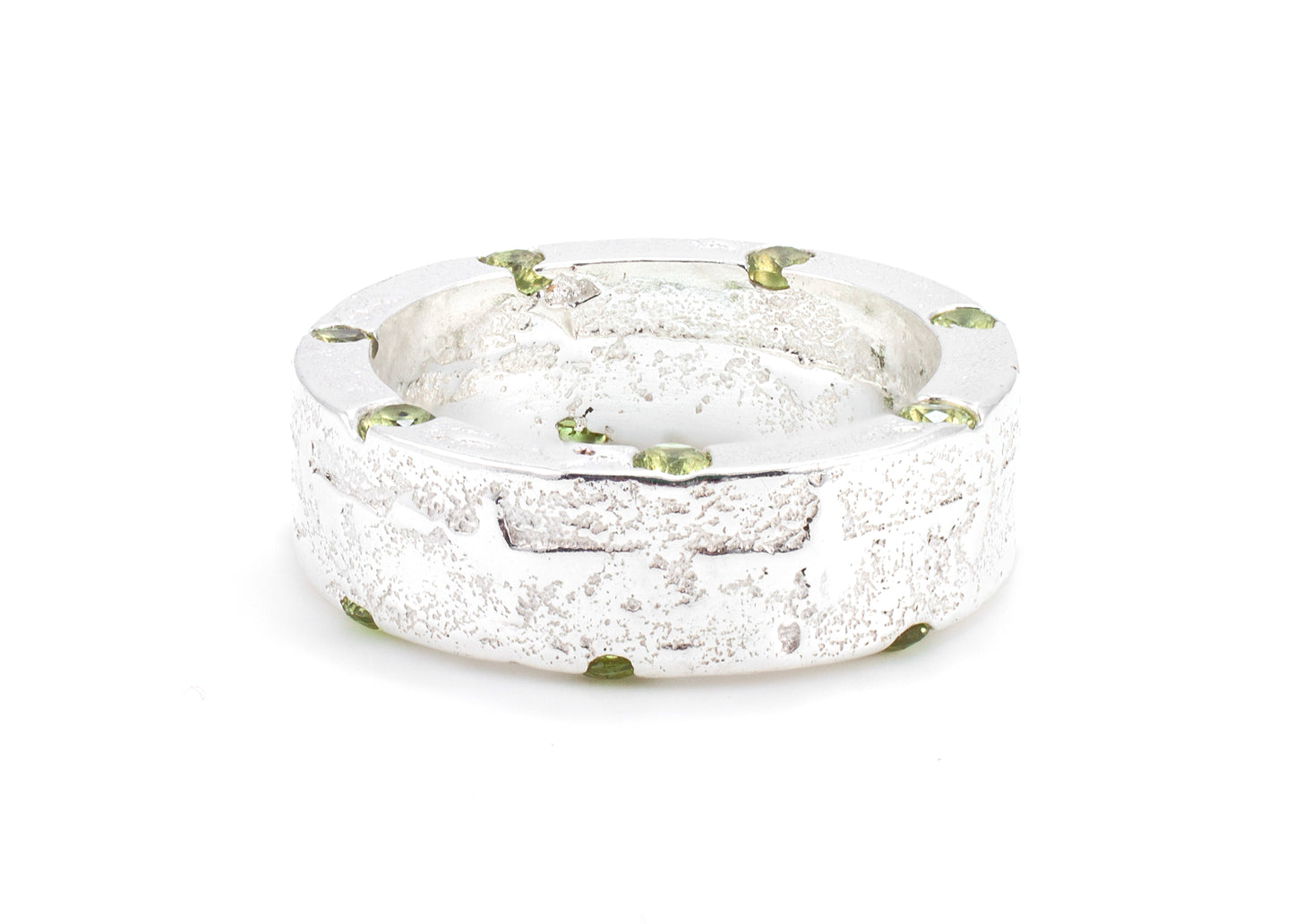 Silver Cigar Band with Peridot