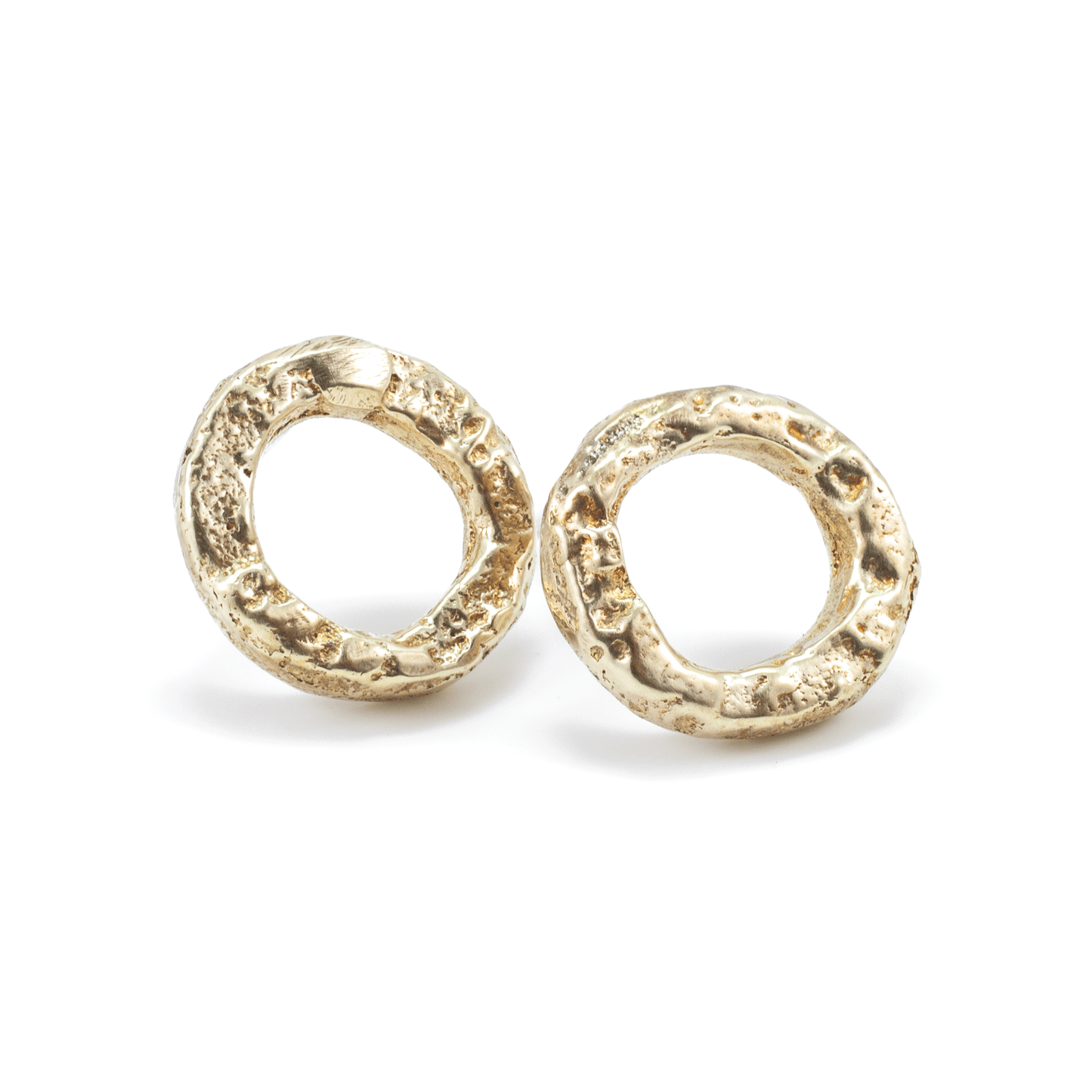 Textured Sandcast Circle Post Earrings