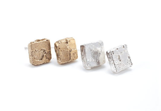 Square Textured Post Earrings