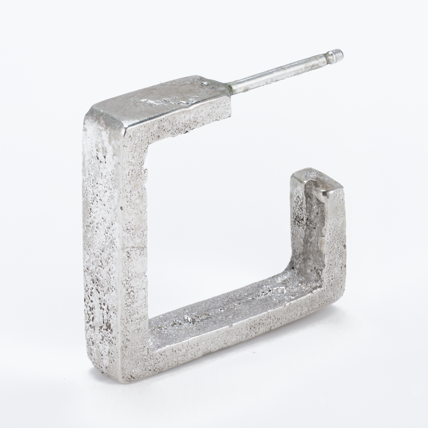Solid Sterling Silver Large Square Post Earrings