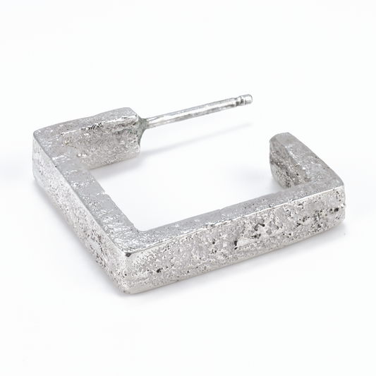 Solid Sterling Silver Large Square Post Earrings