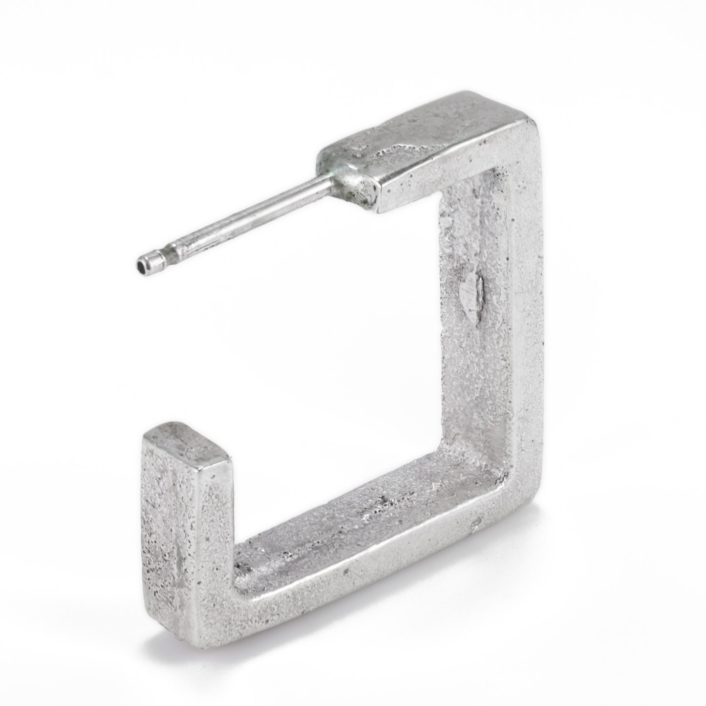 Solid Sterling Silver Large Square Post Earrings