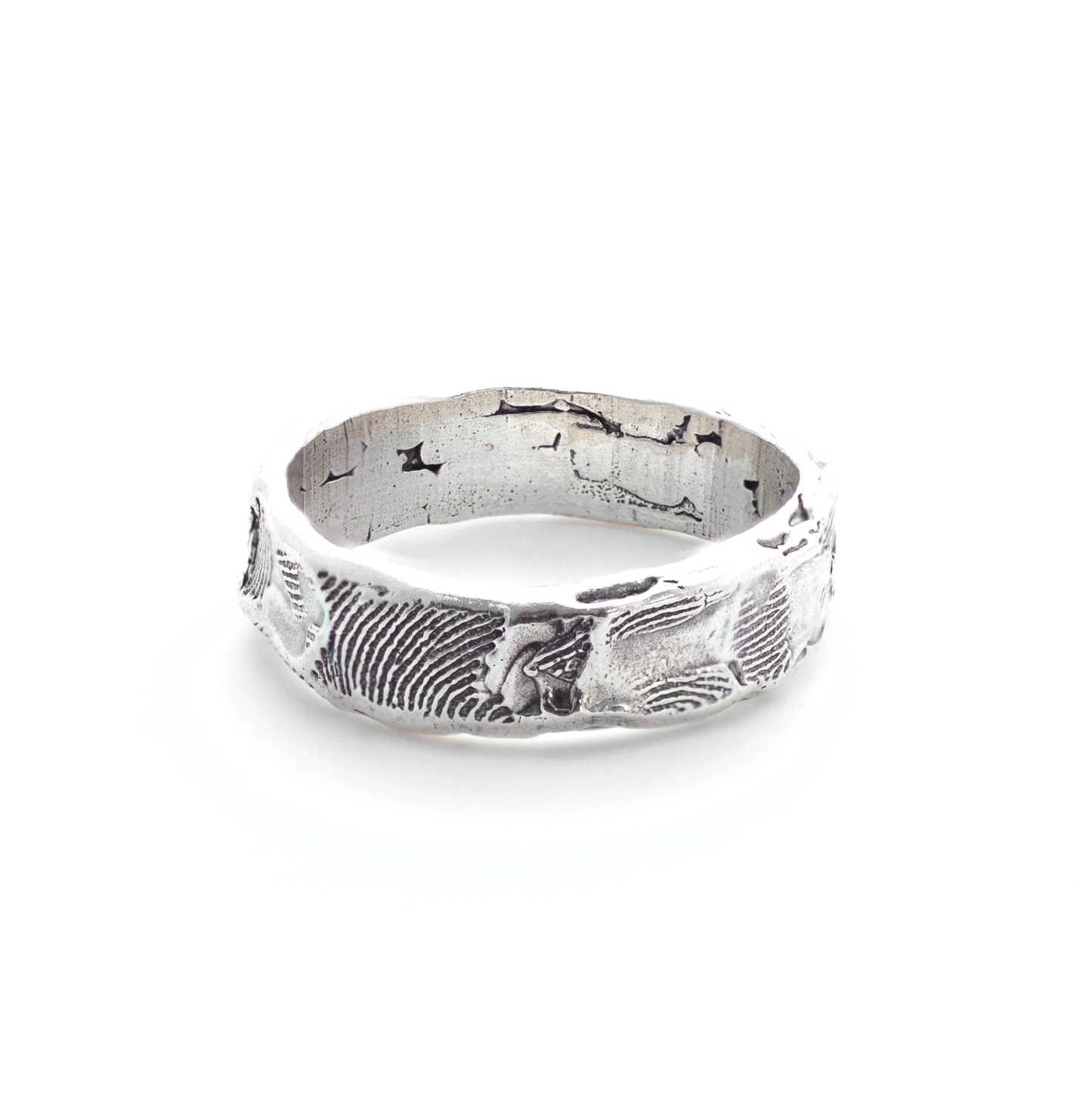 Silver Ring with Fingerprints