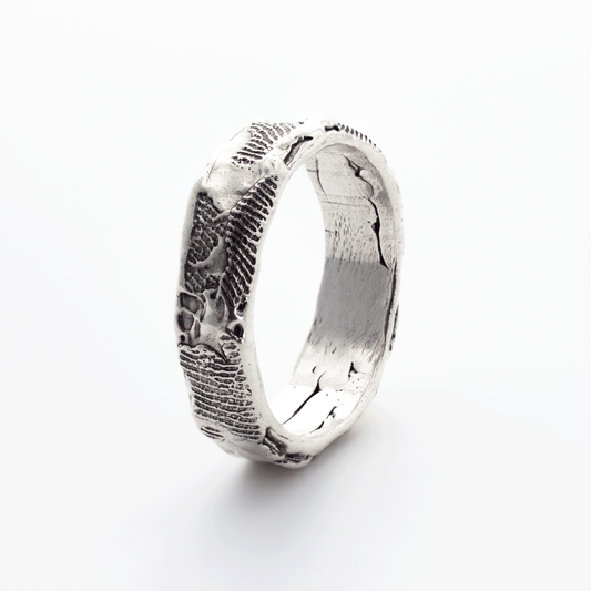 Silver Ring with Fingerprints